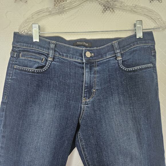 WHBM Size 8 Noir Pedal Pusher Capri Embroidered Bermuda Denim Shorts Classic - Picture 4 of 16